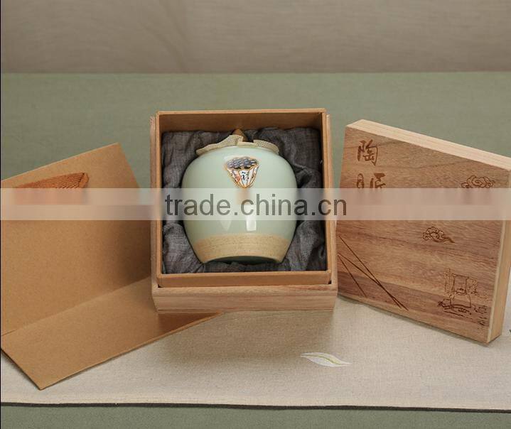 New gift suit/packing tea set includes wooden box and ceramic cups/pots for wholesale