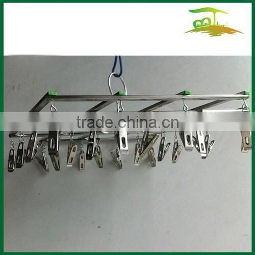 Metal Stainless Steel hanger with 20 clips/pegs
