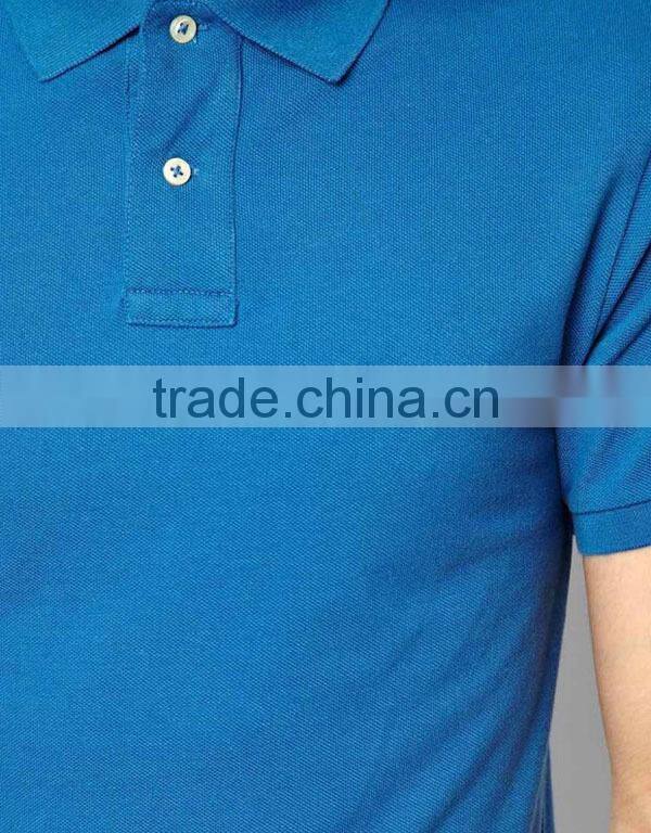 wholesale short sleeve blue 100%cotton polo shirt