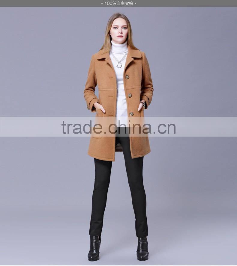 2016 Fashion Design Elegant Long Sleeve Outwear Winter Coats For Women