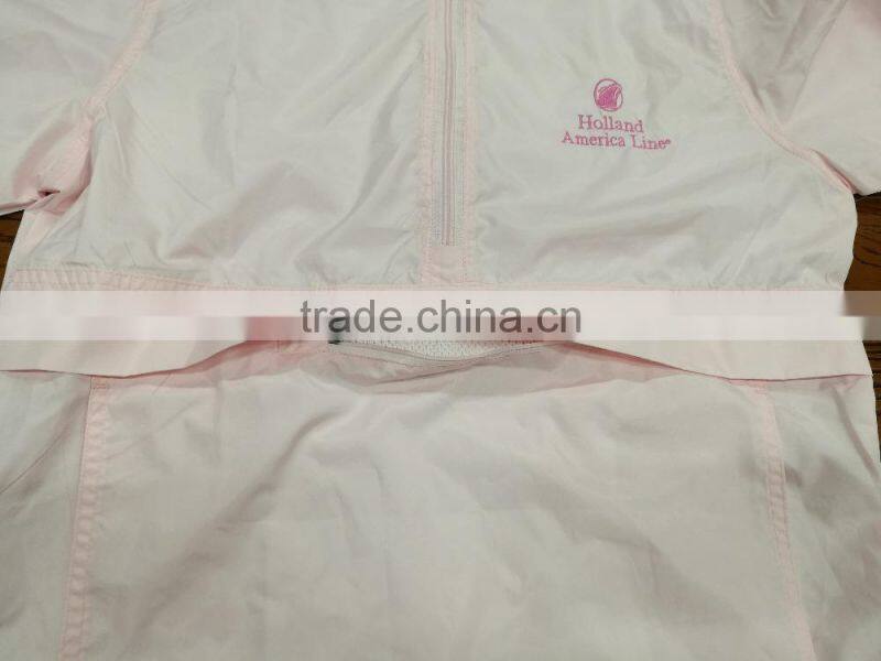 2017 wholesale hot selling Poly Pongee mens womens rain jacket