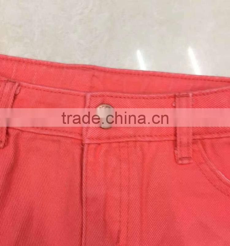 China stock garment suppliers branded girls stretch denim shorts