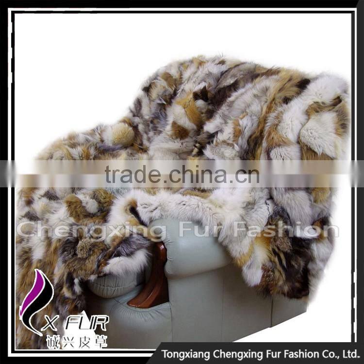 CX-D-61 100% Natural Real Fox Fur Plate / Wholesale Price Fox Fur Blanket