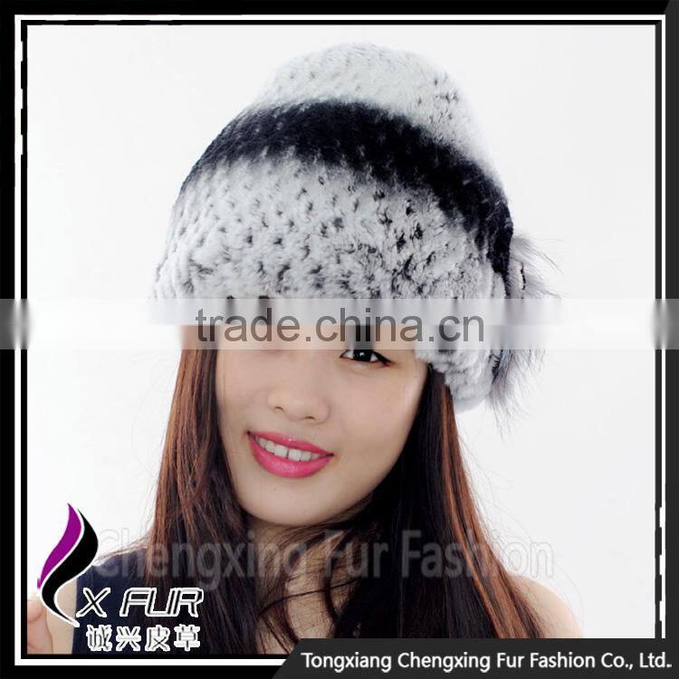 CX-C-246A High Quality Hot New Design Ladies Rex Rabbit Fur Hat