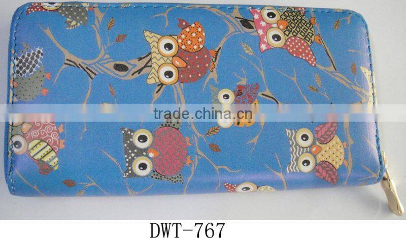 Fashion high quality PU stylish print owl wallet