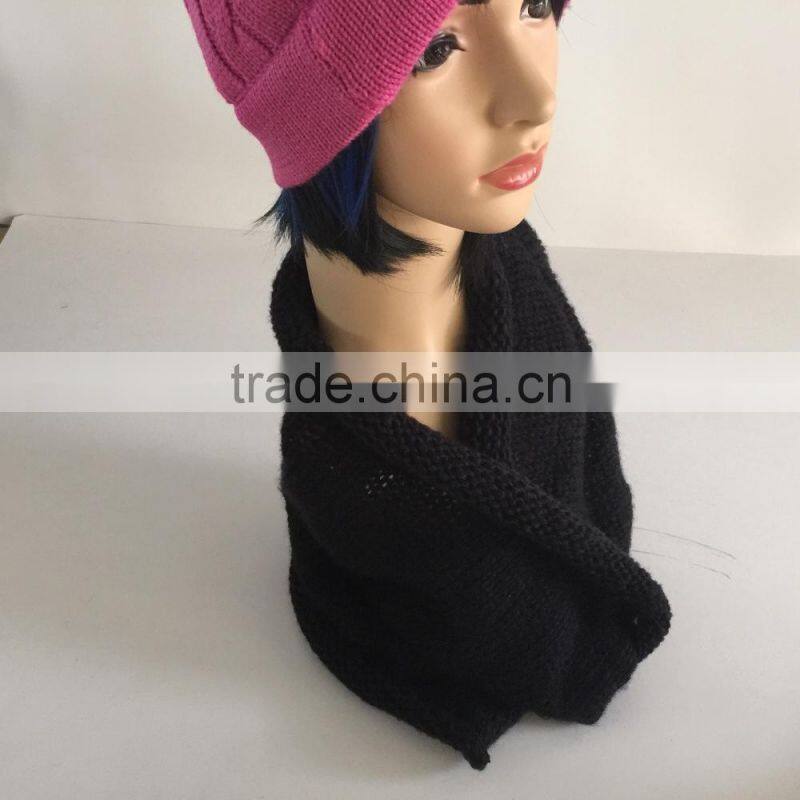 Black fashion young neck PV fleece tube scarf factory