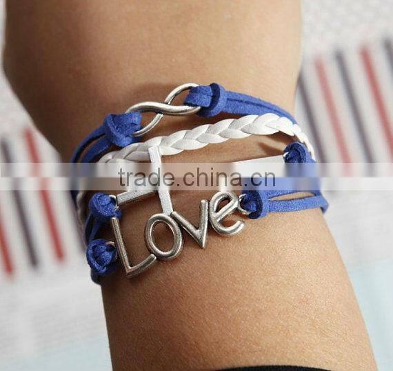 infinity bracelet, love bracelet, wish tree bracelet, leather charm bracelet, best promotional gift