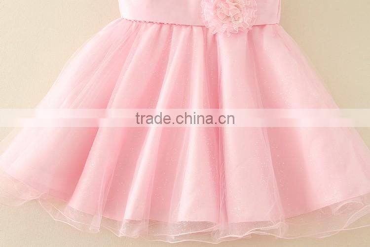 Best selling India and Pakistan Clothing child Pink Flower wedding dress vintage sweet girl party dresses