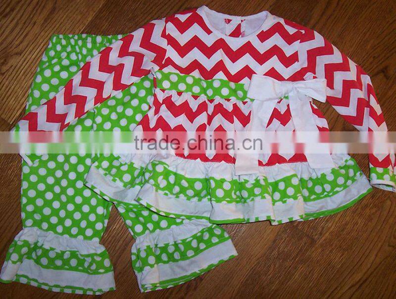 Wholesale Children Boutique Clothe Fo Infant And Toddler Christmas Clothes Set With 100%cotton Kids Persnickety Clothing Set