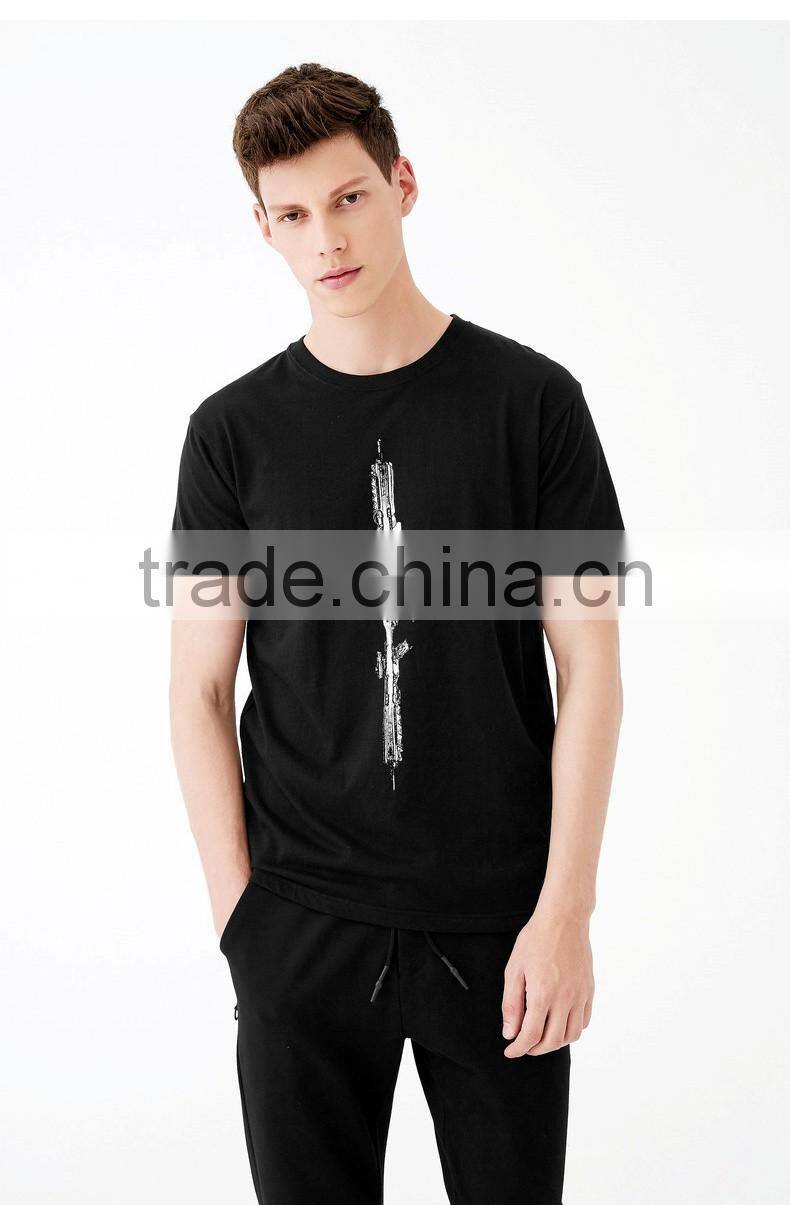 Customized blank printing black tee fashion hip hop design men t-shirt
