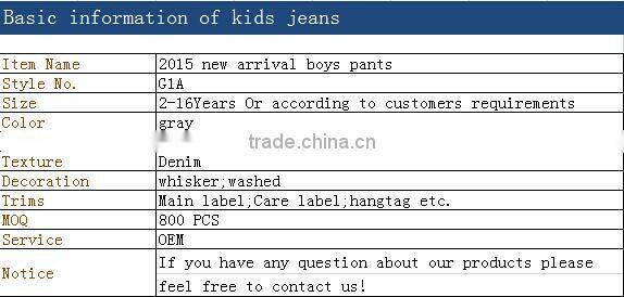 2015 new arrival boys pants G1A
