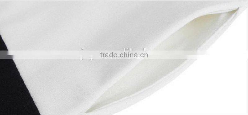 Black long sleeve splicing into color shift dress