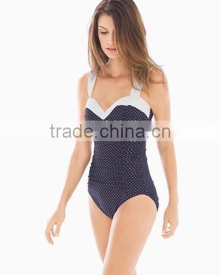 Wholesale sexy ladies deep V-neck one piece swim suit E17034