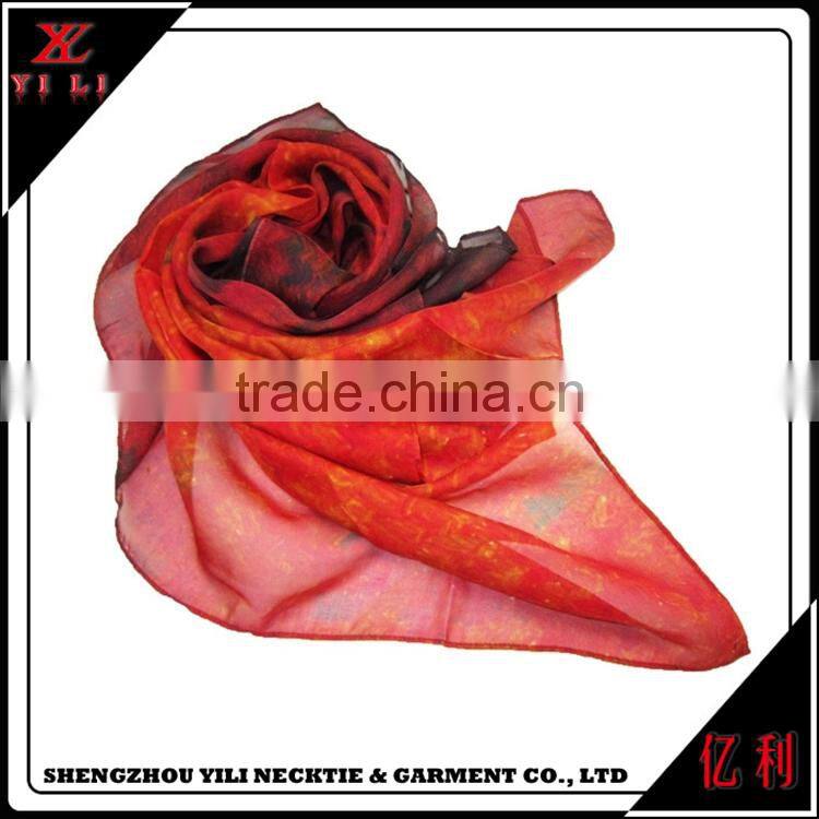 Hot Selling Colorful Women Wholesale Square Silk Scarf