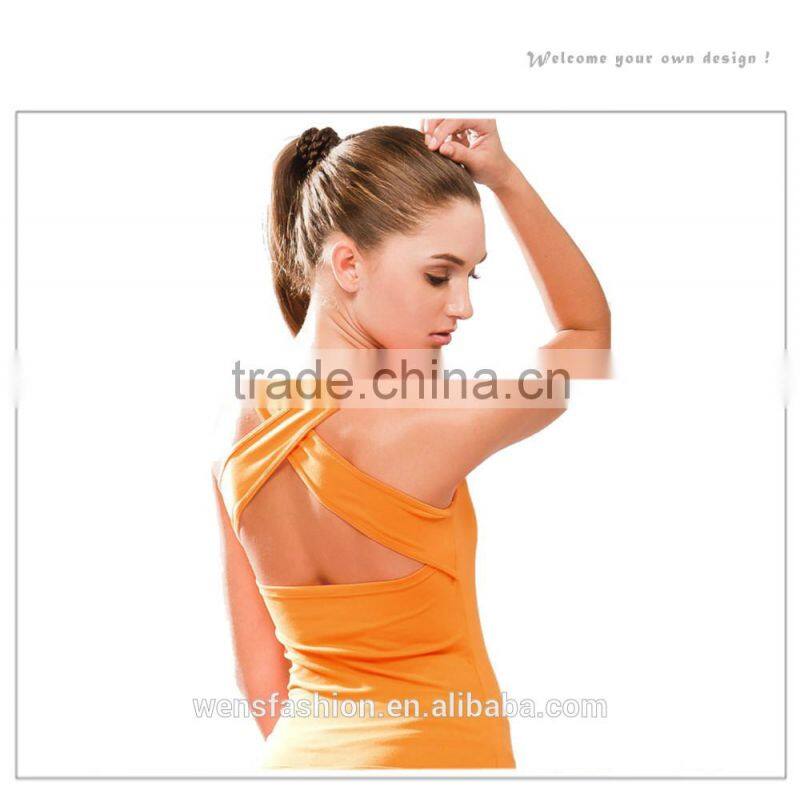Cotton spandex body sports women yoga gym tank top sport wholesale