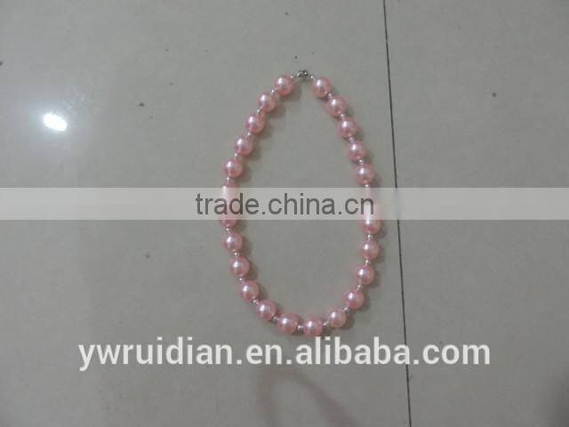baby girl summer necklaces round pearl jewelry pink kids clothing decor 2016 wholesale children clothes decor