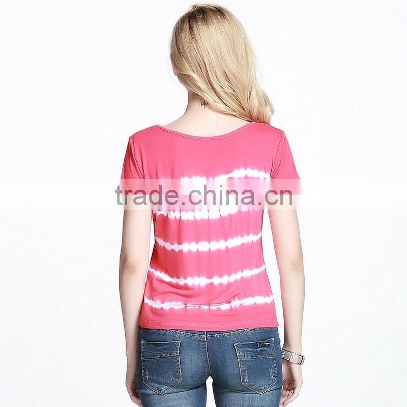 Ladies pink tie-dyed tee shirts in bulk