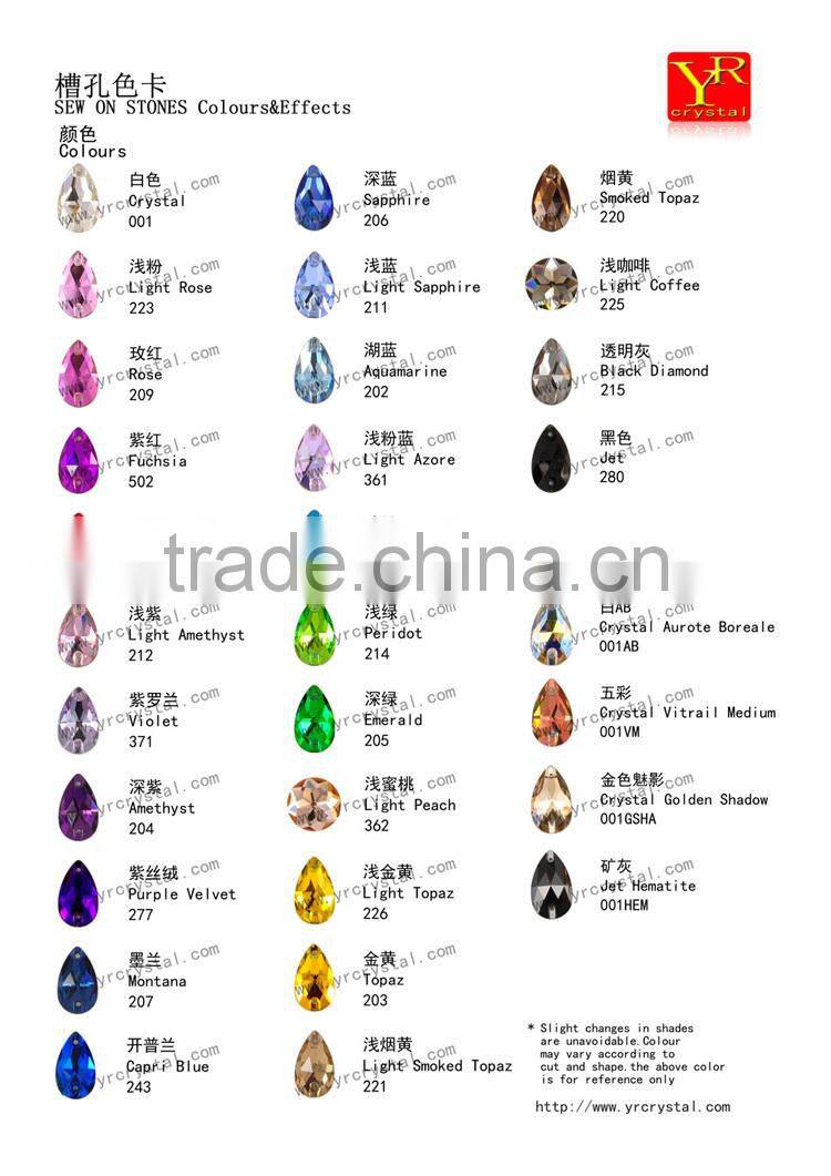 pear shape AB 10x18mm sew on rhinestones flatback crystal Teardrop sewing crystal dress
