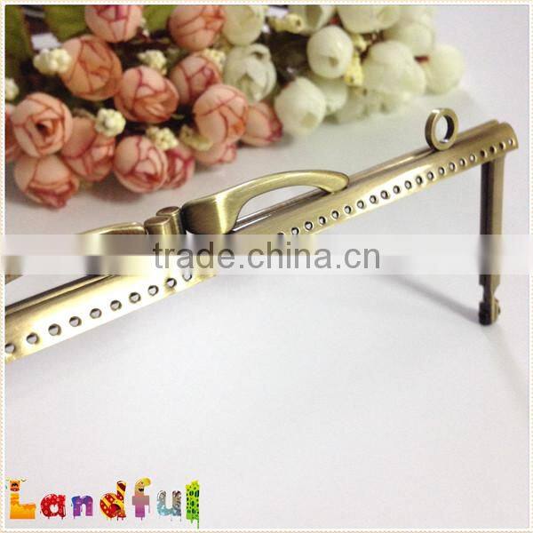 Antique Bronze Kiss Lock Sew In Bag Supplies Purse Frame Handbag Frame