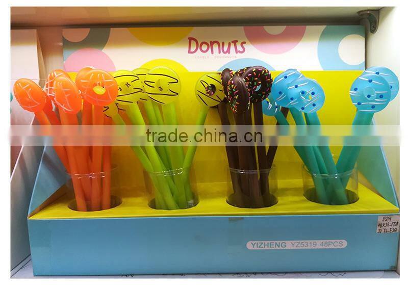 creative cute novel colorful donut shape gel pen gift for school kids