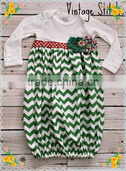 Wholesale Lovely Chevron Knit Cotton Dress For Baby Girls Soft Night Gown Dress Cute Kids Long Sleeve Dresses Toddler Clothing