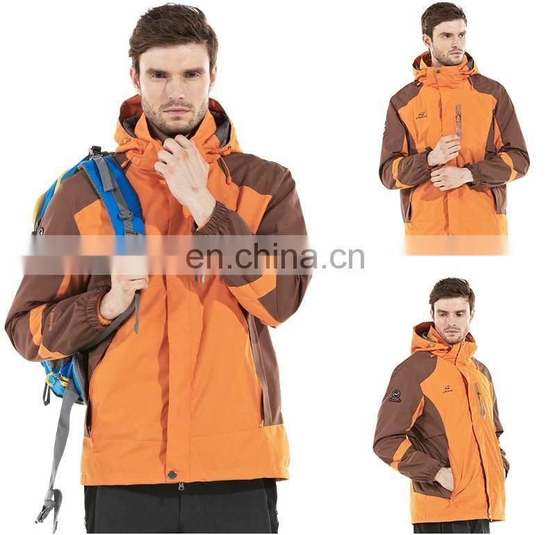 Winter outdoor jacket waterproof breathable jacket with detachable lining