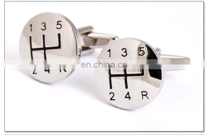 Hot Sale Silver Car gears Men Cufflinks