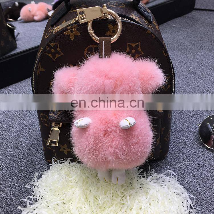 2016 Luxury Fur Accessory Korea Soft Nice Genuine Mink Fur Sheep Keyring