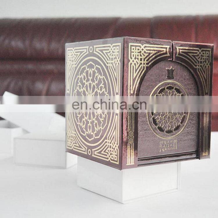 Wholesale customized design hot stamping hardcover special both side turnover paper box