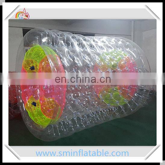 Promotion colourful inflatable water walking wheel, floating water roller , exciting surfing water game from china supplier