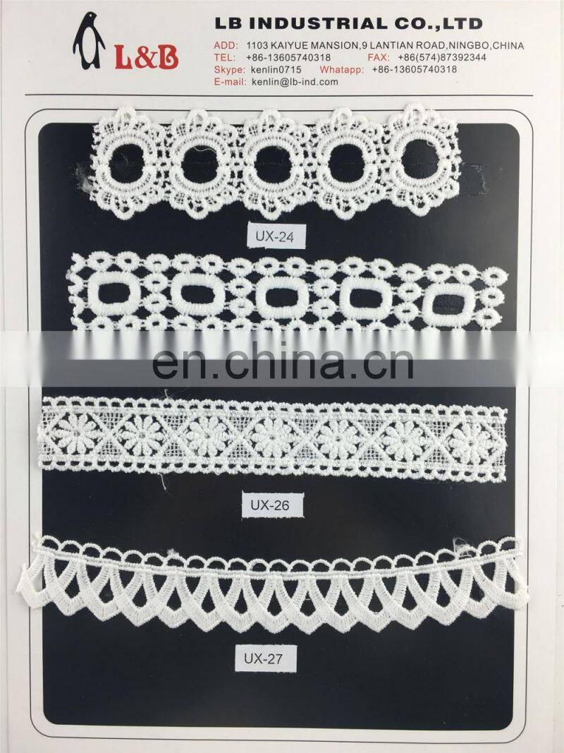 top quality white milk silk bridal embroidery sewing wedding lace trimmings chemical lace trim white