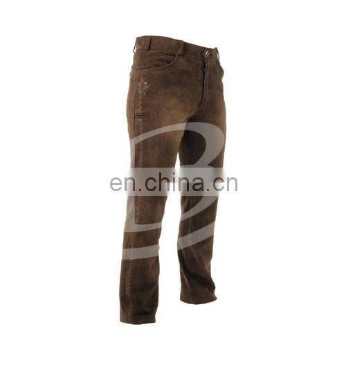 Genuine Suede german traditional full length leather Pant (Munich Garments)