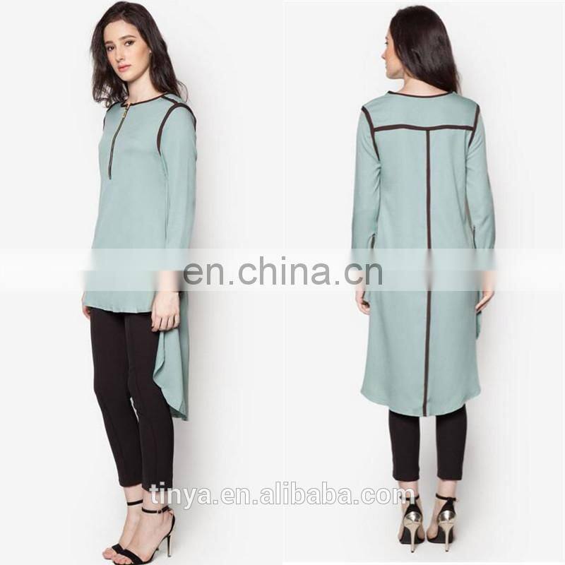 New Model Islamic Abaya Muslim Tunic Dress Tops Long sleeve Islamic Ladies Blouse