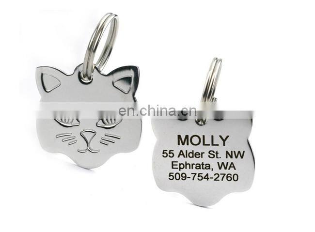 Available in Cat Shapes Stainless Steel Cat ID Tags