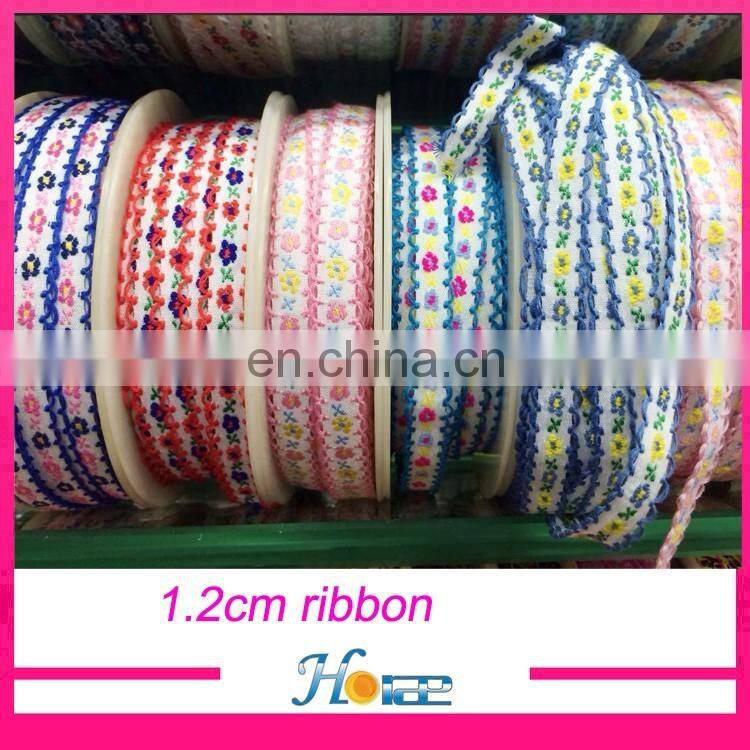 Wholesale 1cm lace trim width aztec design ribbon for shoe bag