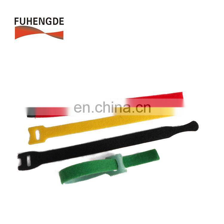 Logo printed customized Back to back double side hook loop cable tie