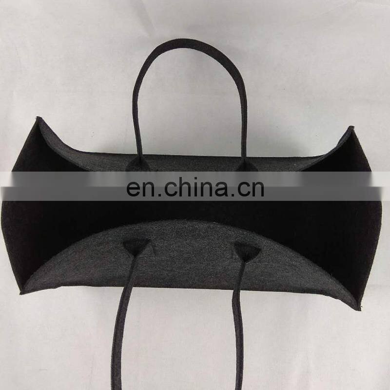 china factory durable felt firewood basket packing bag for firewood carrier tote bag