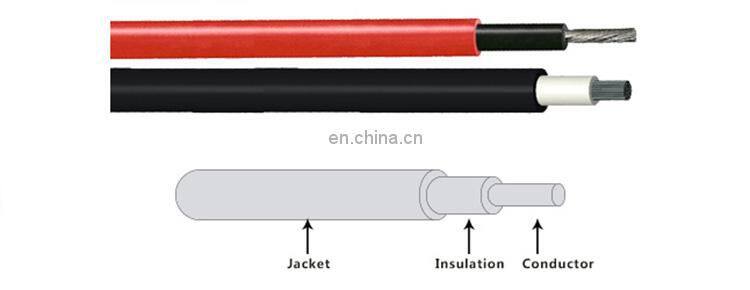 low smoke PVC material 6mm2 solar cable