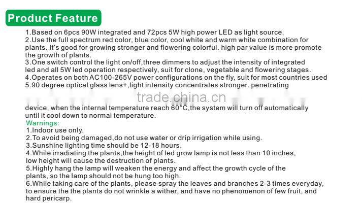 Hot selling !!!Noah 6 LED grow light for plant with comprehensive function