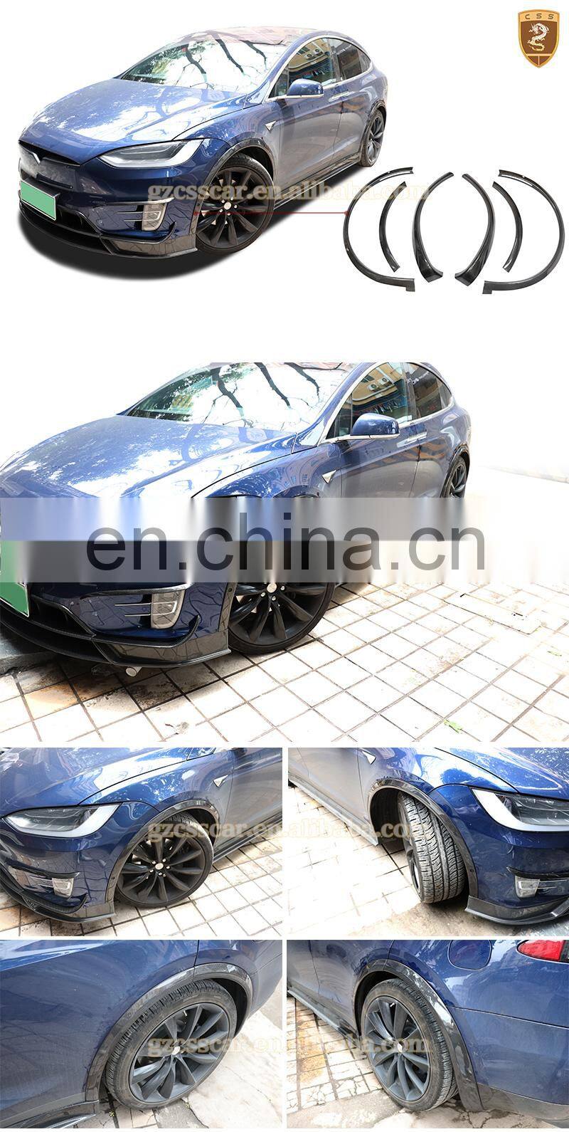 Factory price carbon fiber fender flares for tesl model X replacement OEM wheel arches