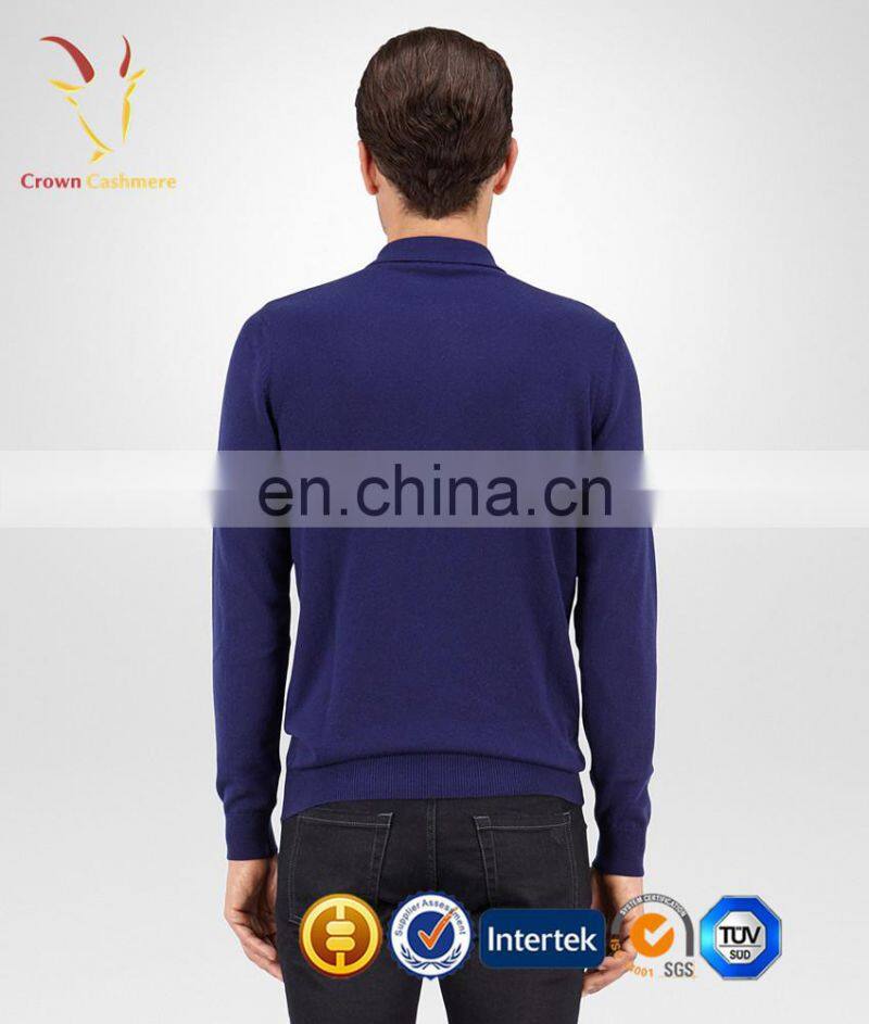 Best New Design 100% Cashmere Fashion Polo Sweater with Button for men