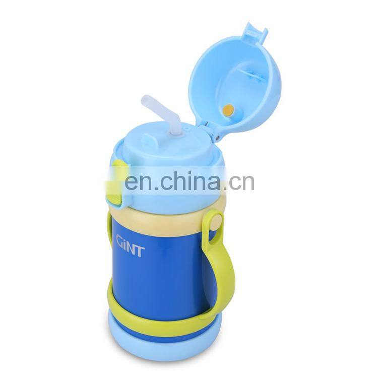 Factory directly sale Kids 400ml stainless steel kids portable Vacuum flask Insulated Water Bottle with straw