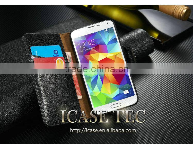 Protective cases for galaxy s5 wholesale Genuine Leather Case