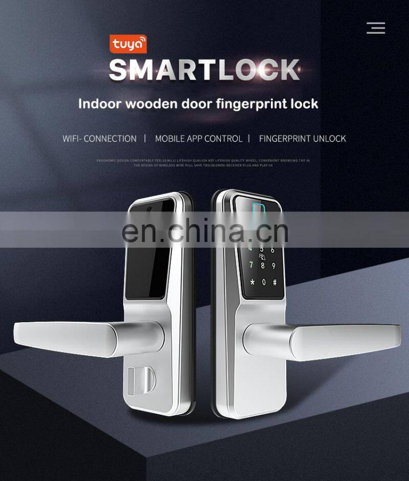 Tuya Wifi Intelligent Keypad Finger Print Electronic Password Digital Tt Biometric Security Code Fingerprint Smart Door Locks
