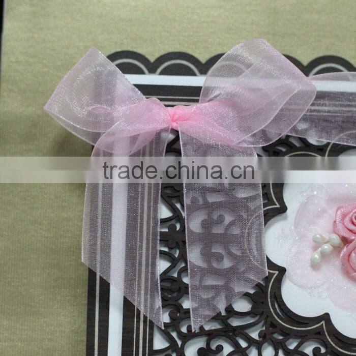 High Quality Fancy Design Wooden Laser Cut Wedding Invitation Card