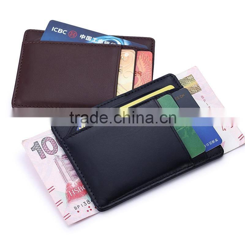 New design nappa leather credit card holder with money clip