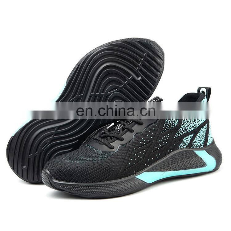 Breathable light weight comfort flying woven zapatos de seguridad de trabajo sneaker shoe safety