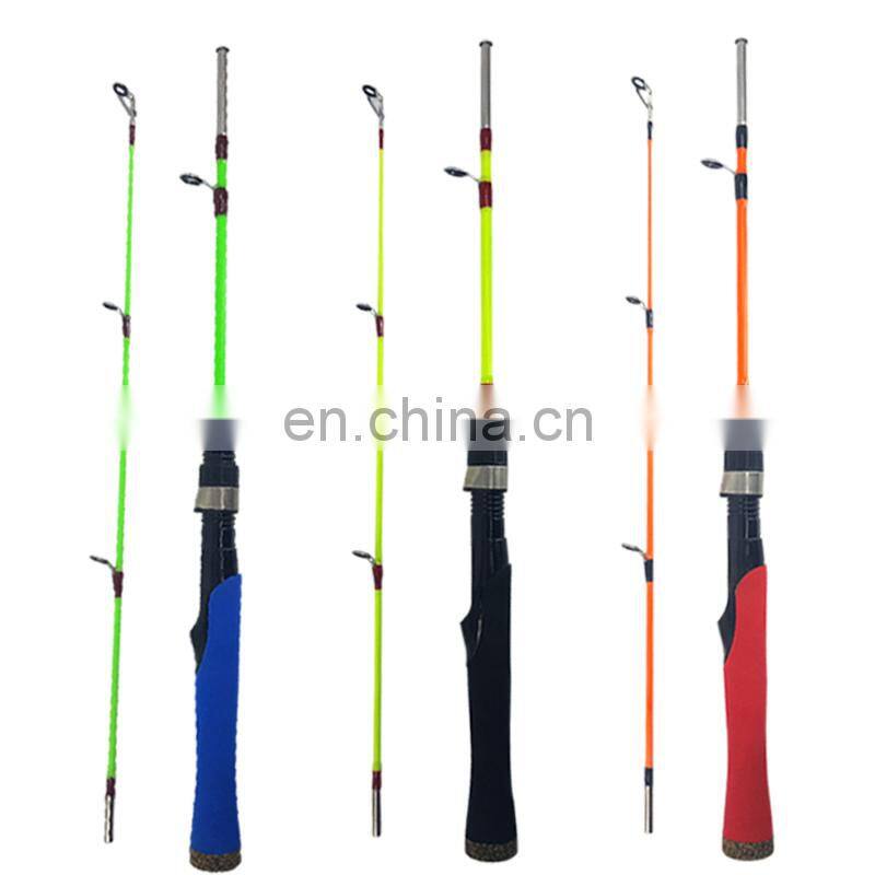 Hot sale new promotional 2 section ice  80 cm glass fiber rod  OEM ODM fishing rod blanks with rings for ice fishing