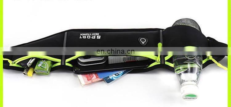 Wholesale Outdoor Waterproof Nylon Thin Waist Bag Belt Unisex with Water Bottle Holder