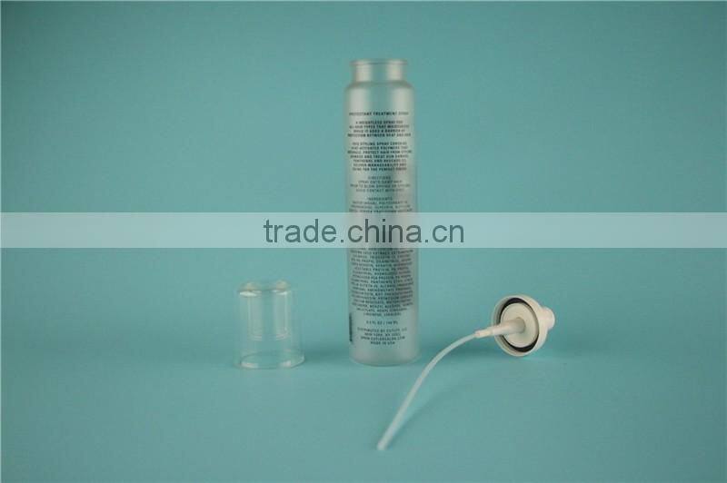 China supplier cosmetic packaging pet crimp bottle with mist sprayer free samples